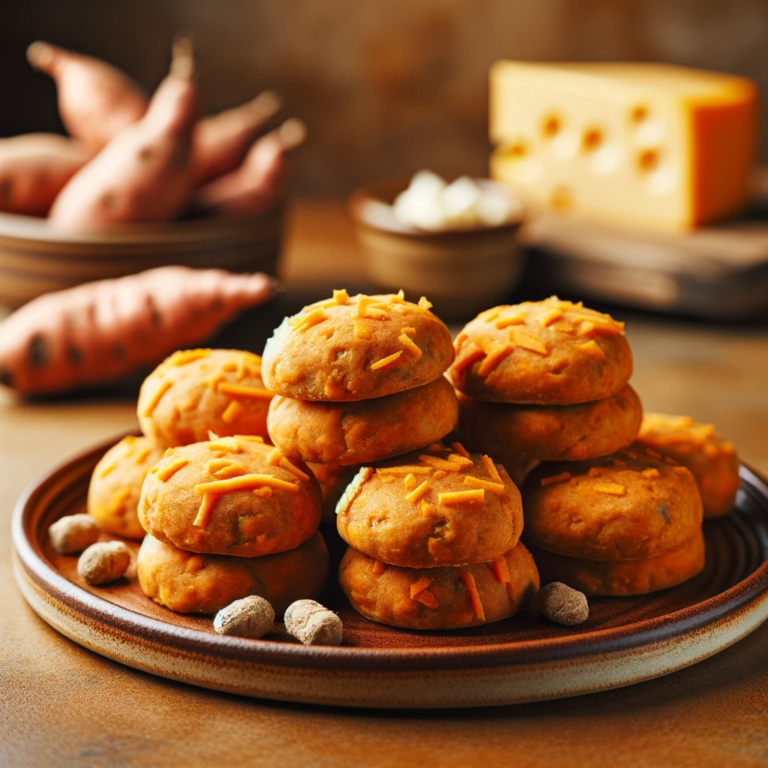 Cheesy Sweet Potato Dog Biscuits