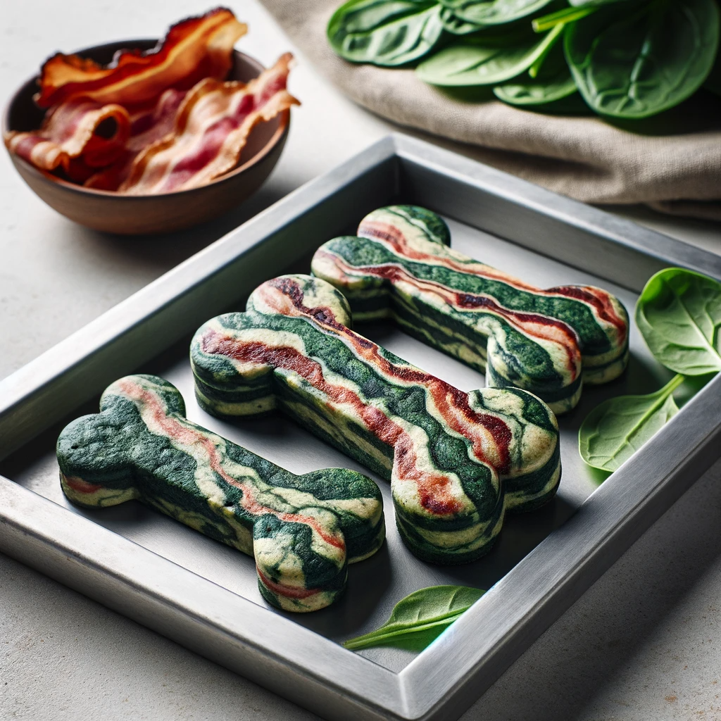 Spinach and Bacon Dog Biscuits