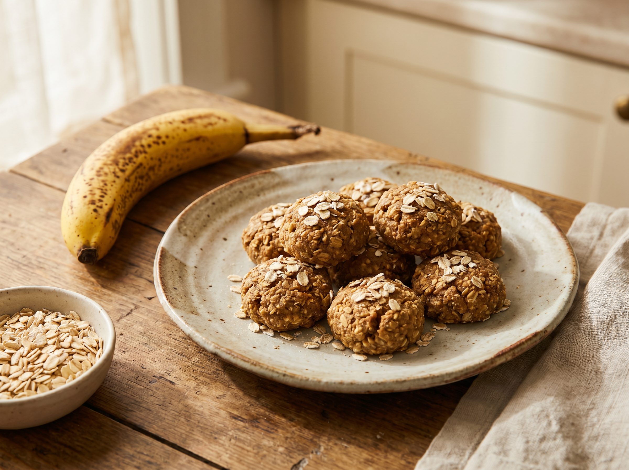 3-Ingredient Banana Oat Cookies