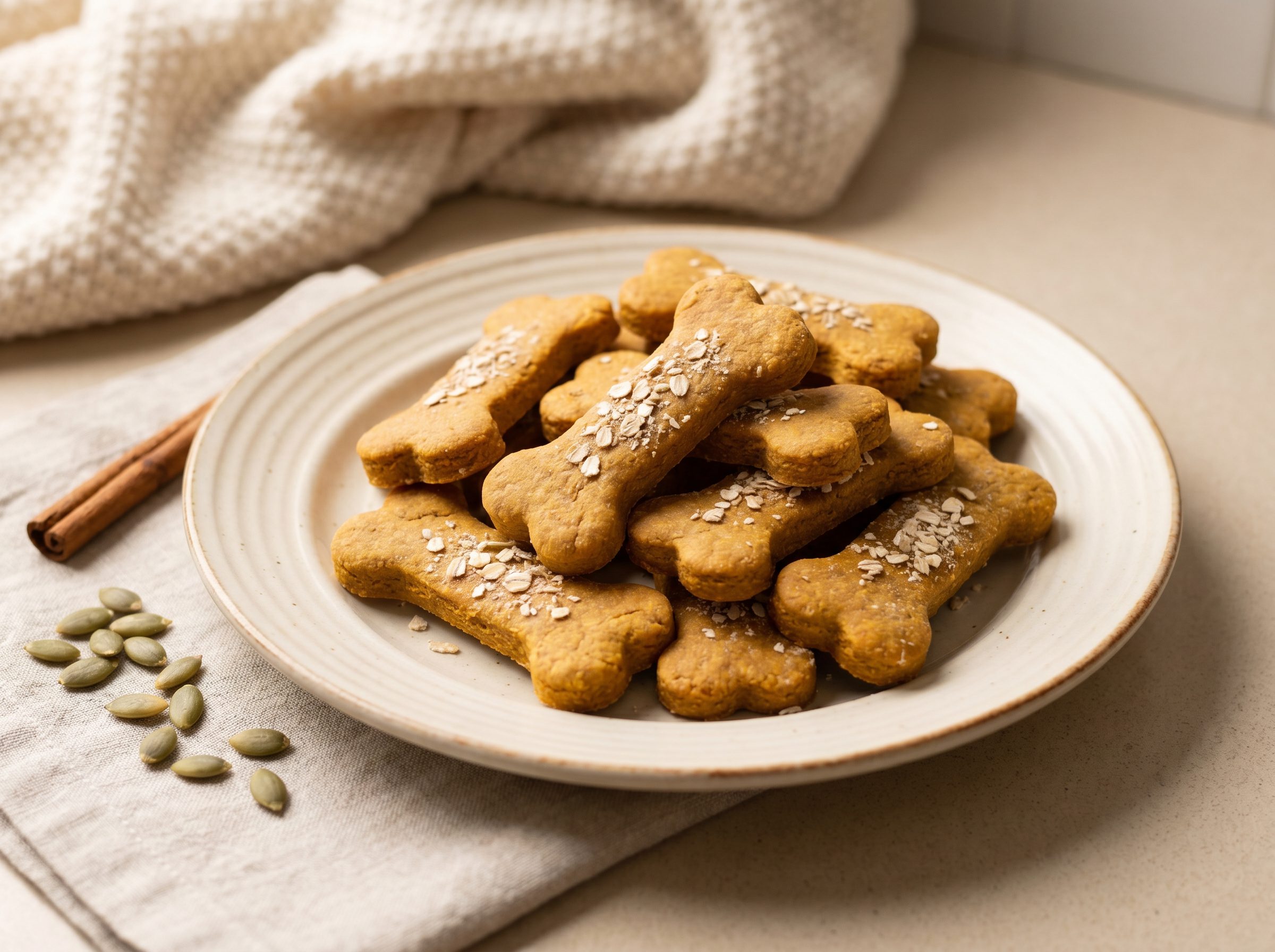 Peanut Butter & Pumpkin Dog Biscuits