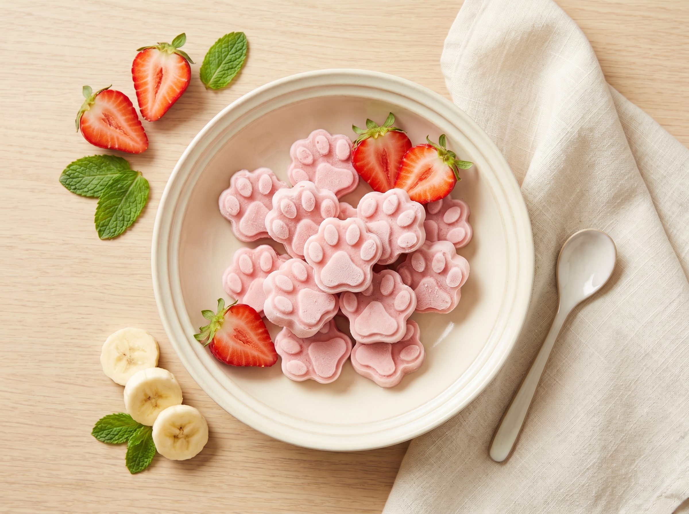 Frozen Strawberry-Banana Dog Bites
